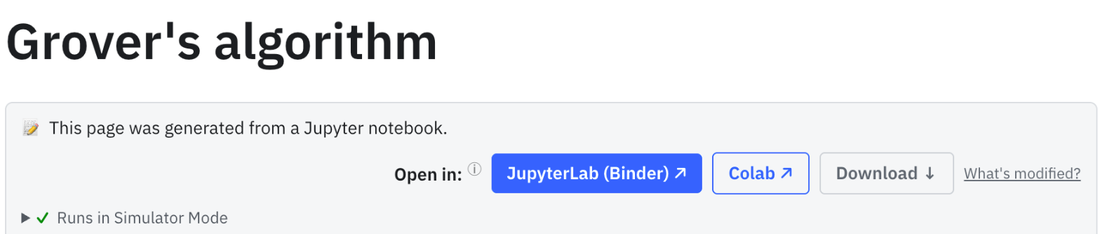 The top of a tutorial page: Open in JupyterLab (Binder), Colab or Download.